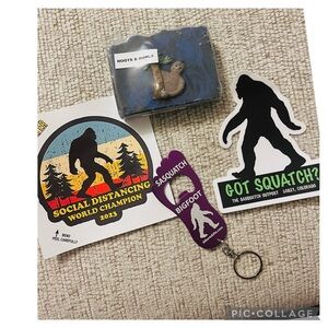 NEW SASQUATCH GRAB BAG HOOTS HOWLS SOAP, 2 CAR DECALS & BOTTLE OPENER KEYCHAIN
